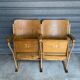 Wooden wooden metal base armchairs 1950s ́