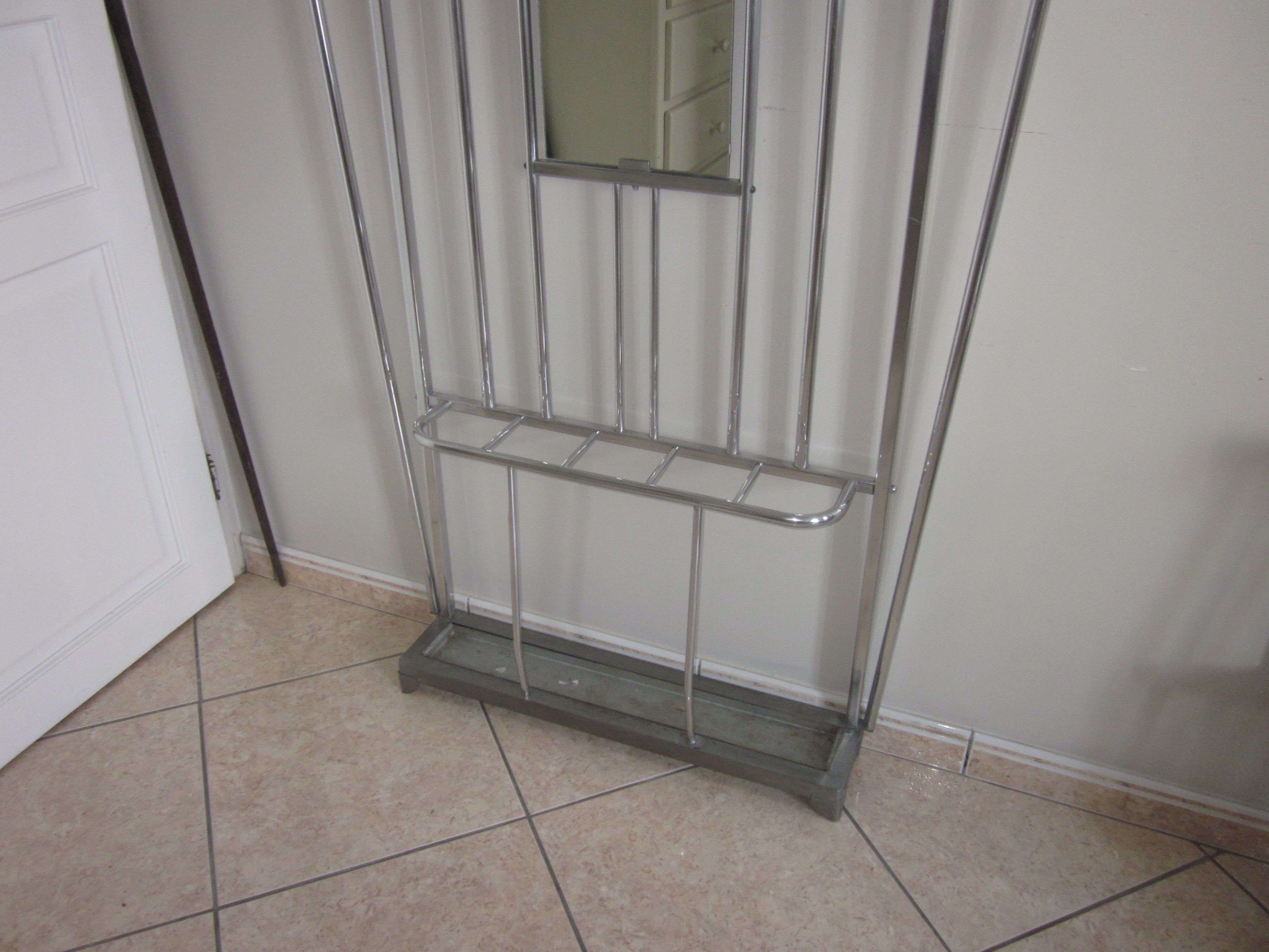 Aluminum coat rack from the 1950s