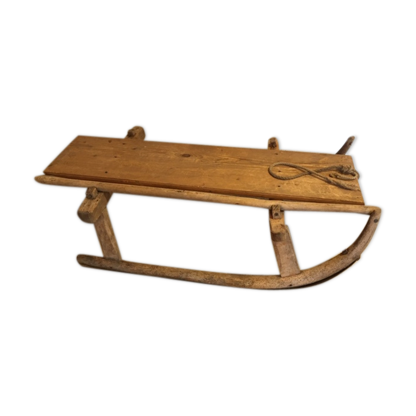 A sled old 19th century deco chalet vintage wood mountain Savoie french alp alps