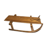 A sled old 19th century deco chalet vintage wood mountain Savoie french alp alps