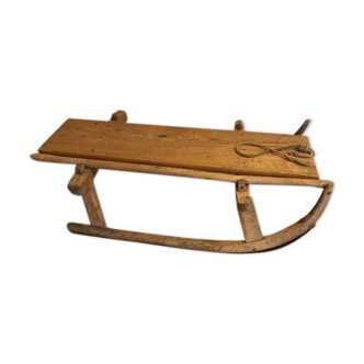 A sled old 19th century deco chalet vintage wood mountain Savoie french alp alps
