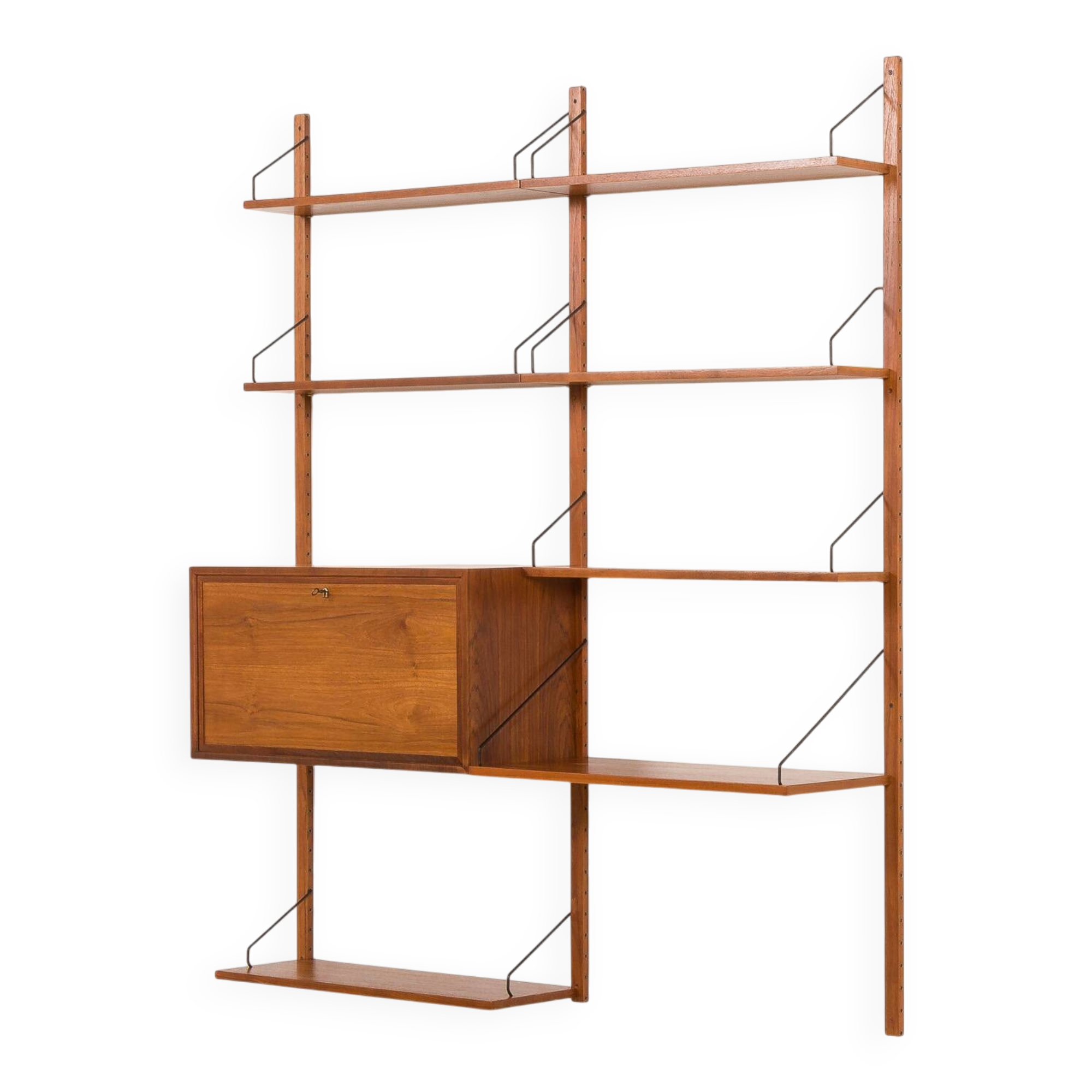 Poul Cadovius wall unit with a bureau and a desk shelf for Cado, 1960s
