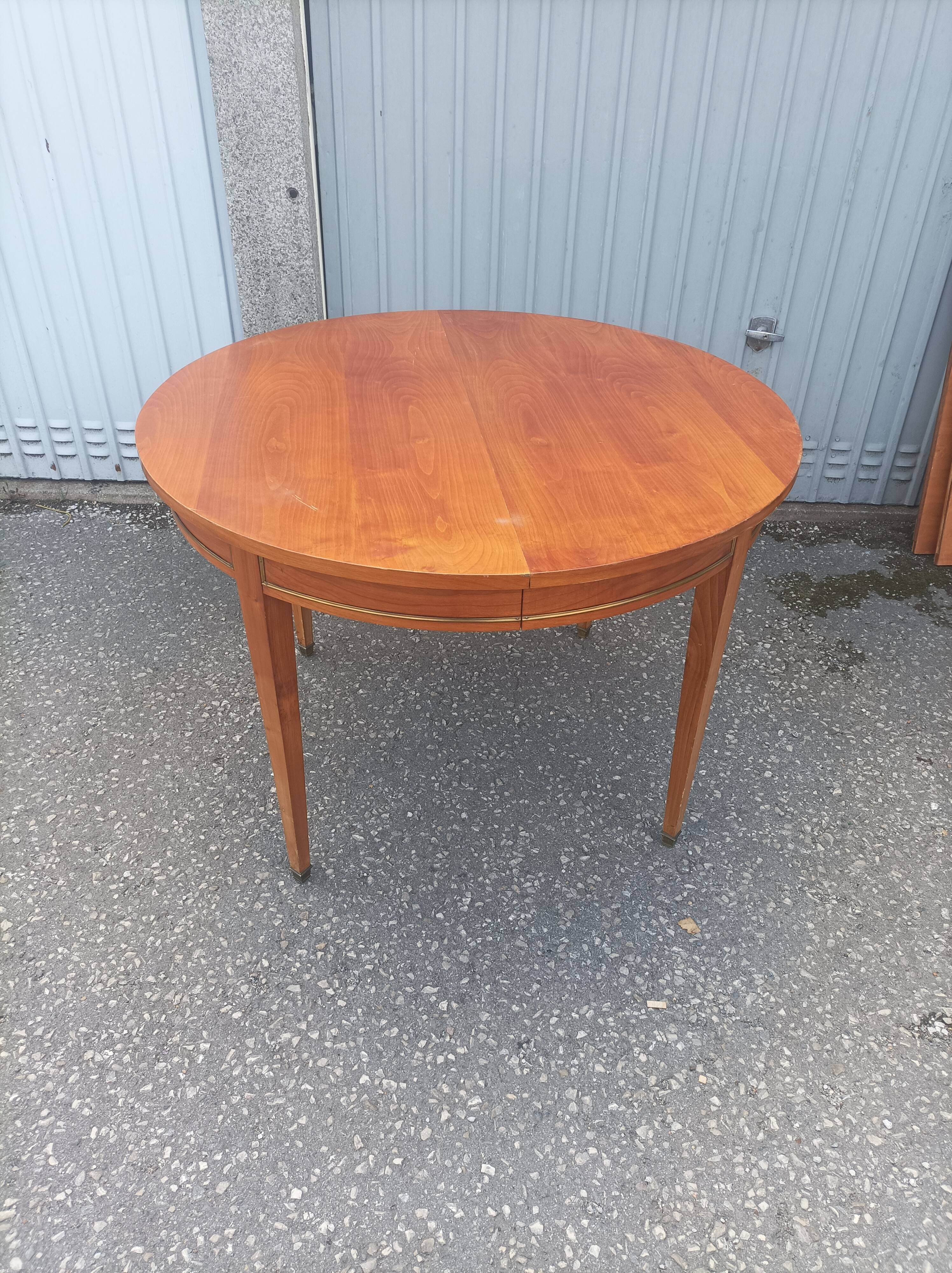 Old dining table wood brass vintage Scandinavian teak
