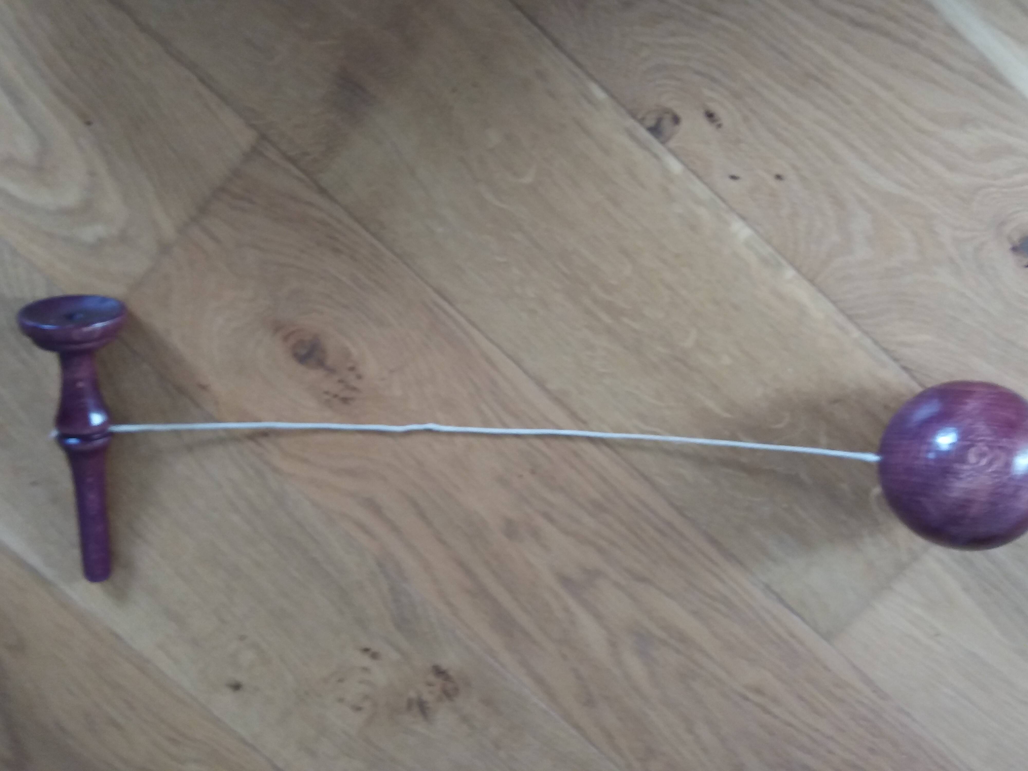 Old bilboquet stained wood plum purple