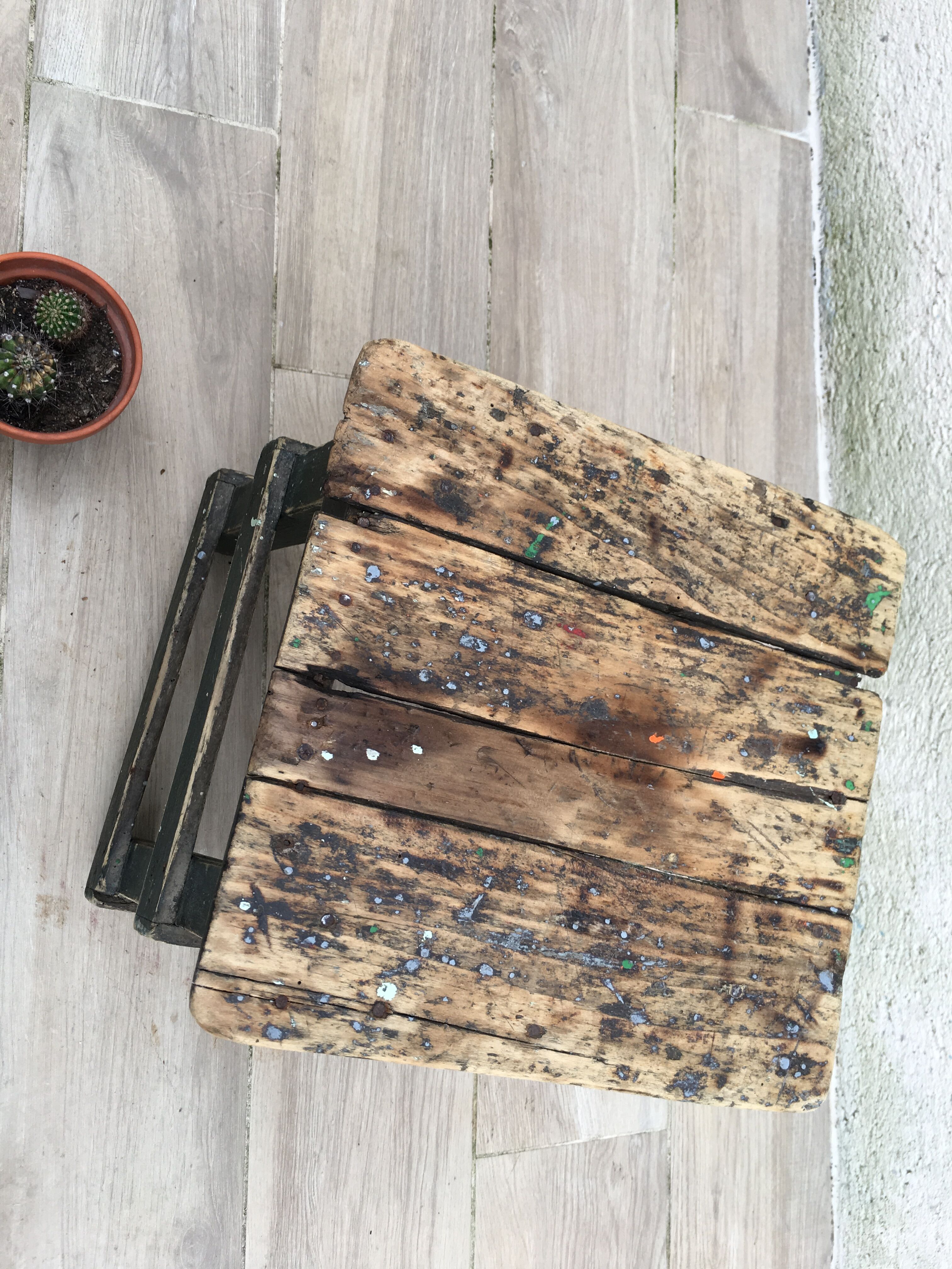 Former green workshop stool