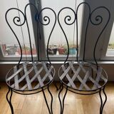 2 chaises fer forgé d’époque