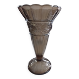 Vintage smoked glass vase