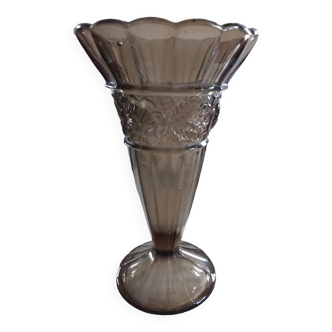 Vintage smoked glass vase