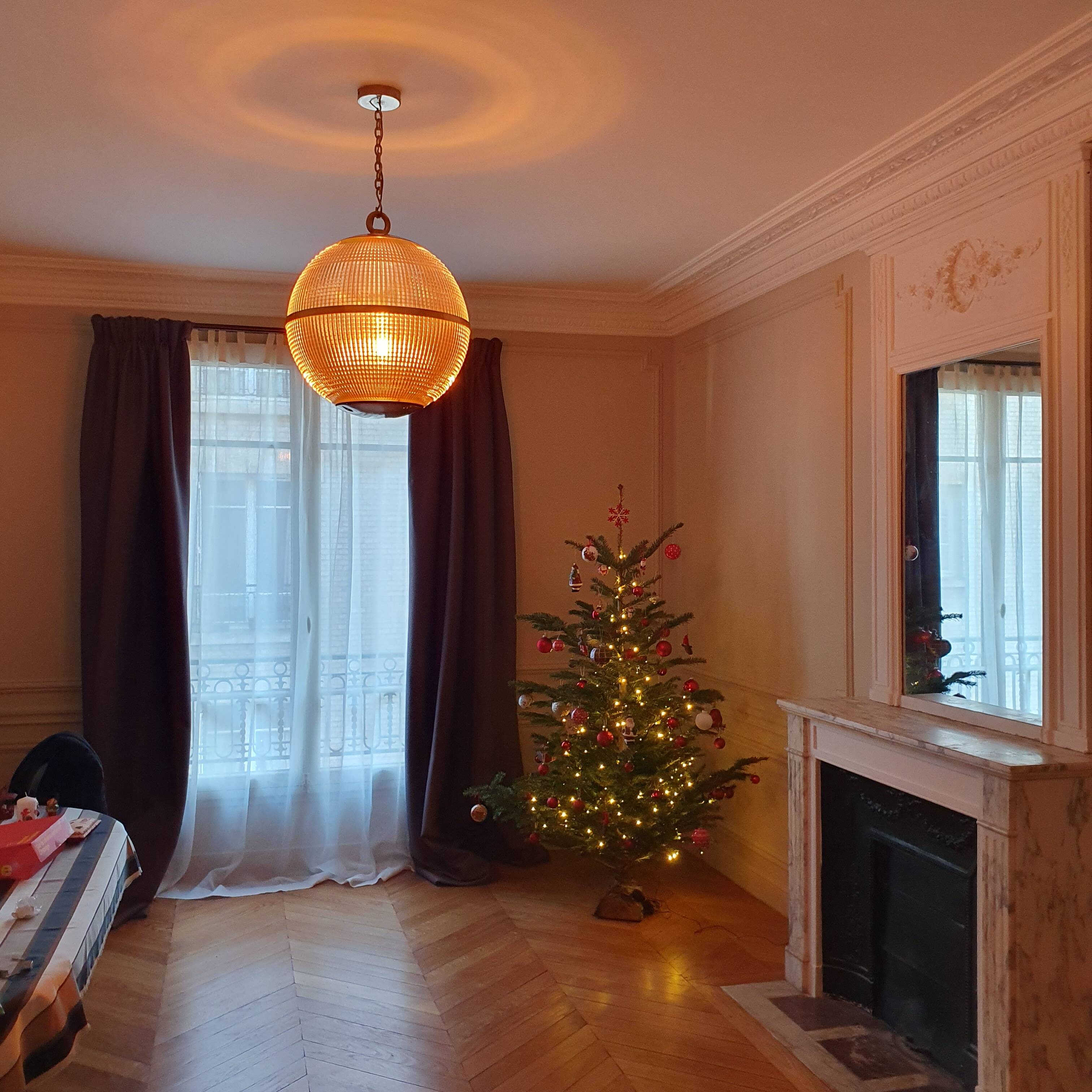 Holophane brass globe