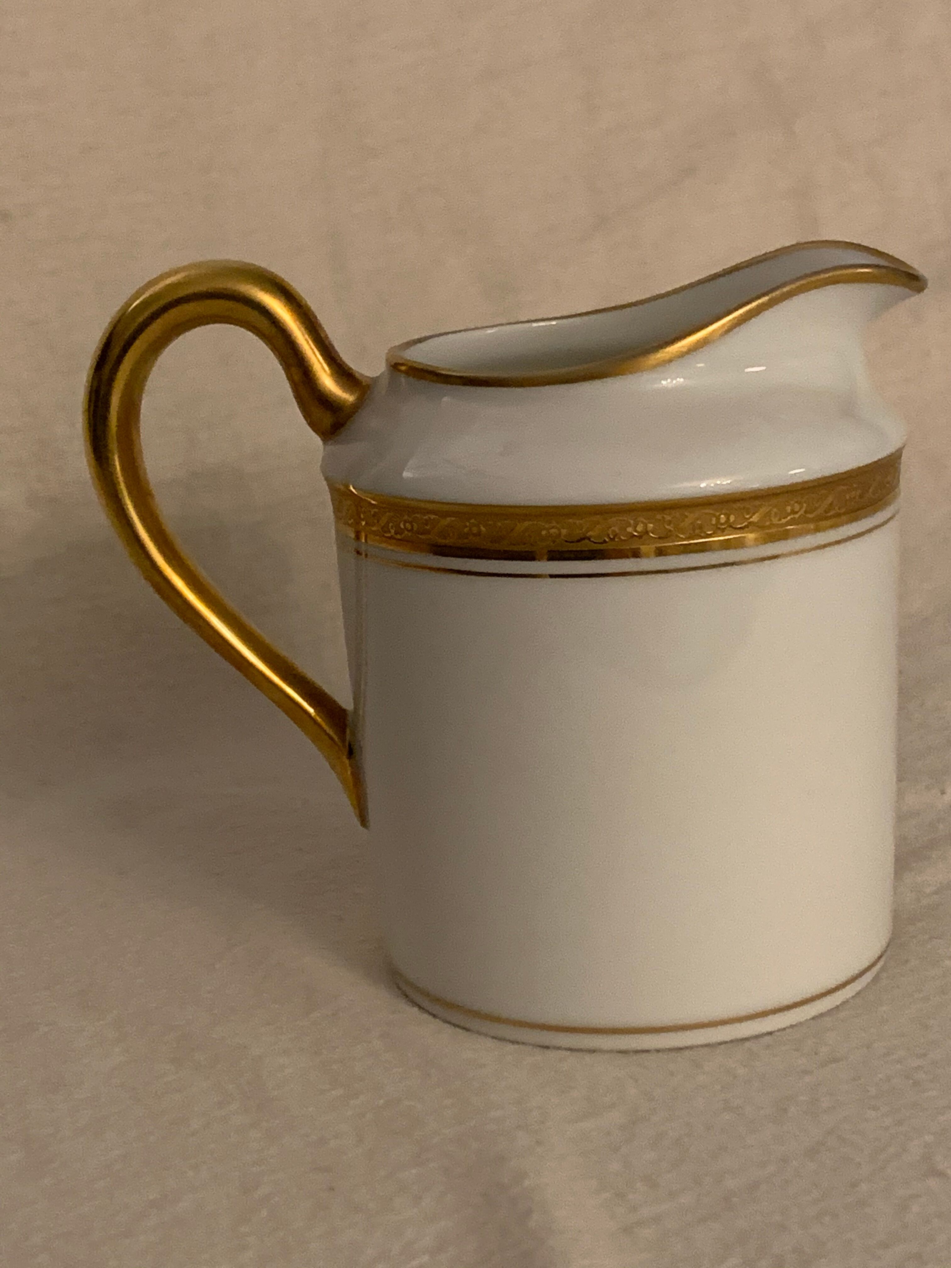 Pourer, teapot or coffee maker, and milk pot Jammet Seignolles Limoges
