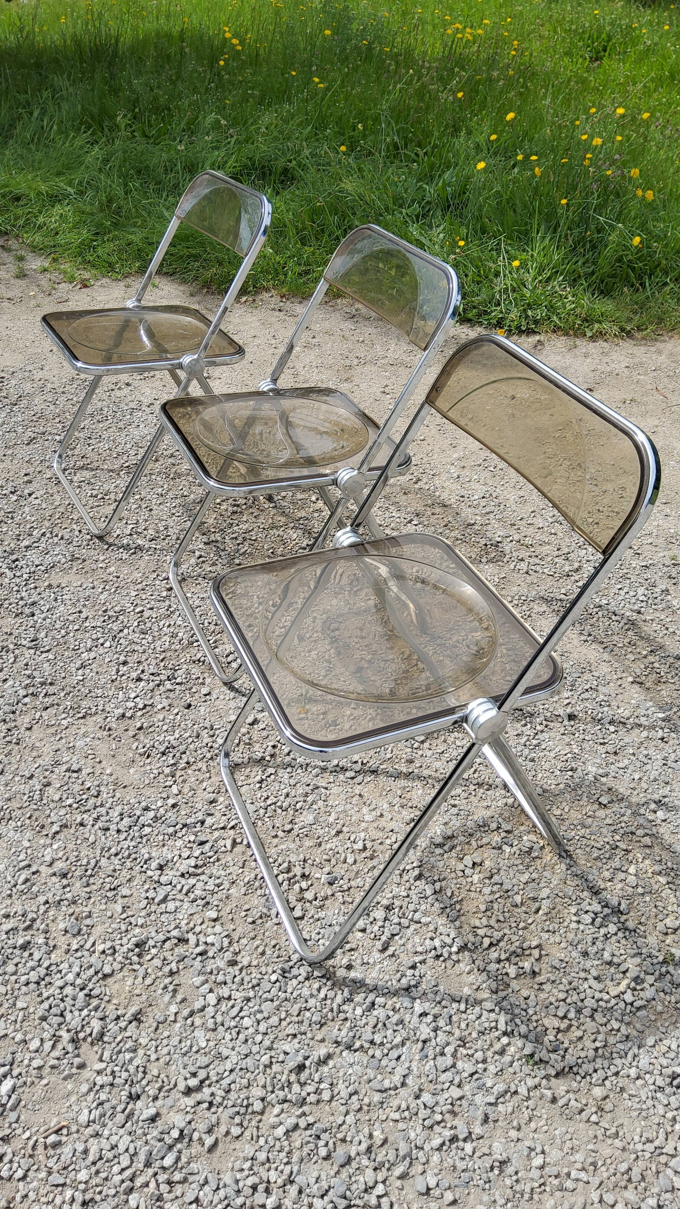 Set of 3 plia chairs by Giancarlo Piretti from the 70s