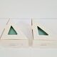 Vintage Triangular Conical Wall Sconces in Green Frosted Glass from Lumal-It, 1990s, Set of 2