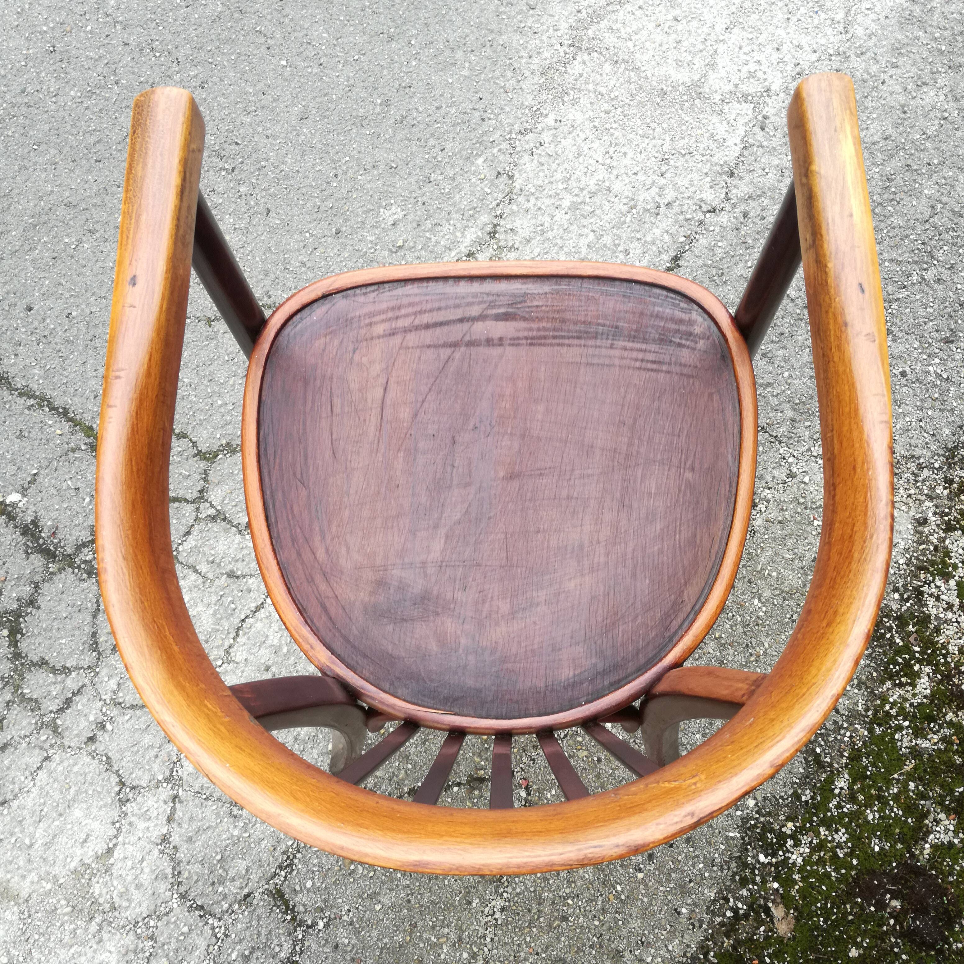 Japy office armchair in curved wood 1940
