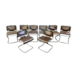 Suite of 8 chairs Pascal Mourgue model Biscia