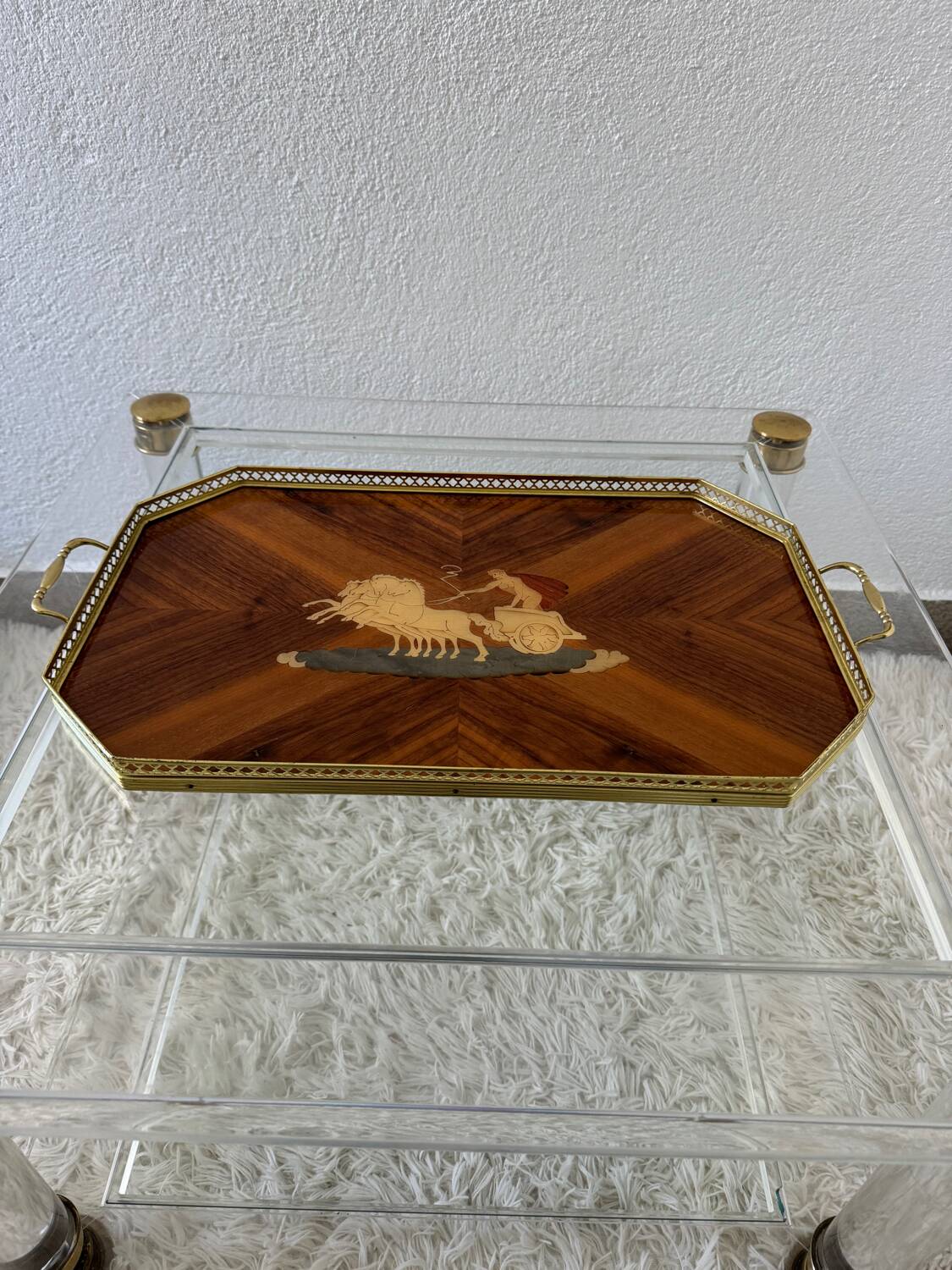 60s marquetry tray
