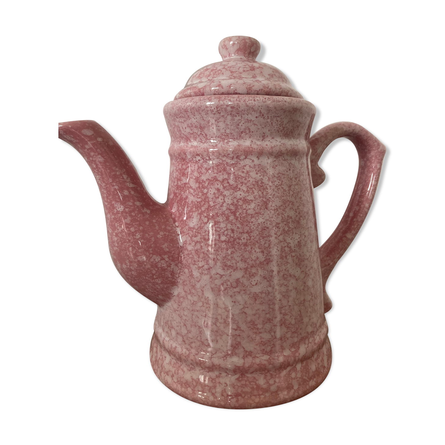 Pink speckled teapot