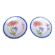 Porcelain plates with floral decoration