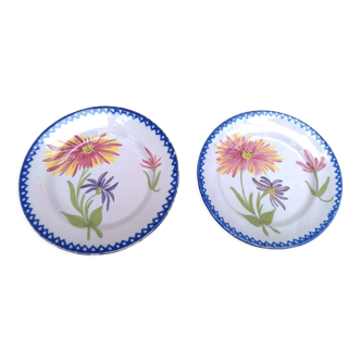 Porcelain plates with floral decoration