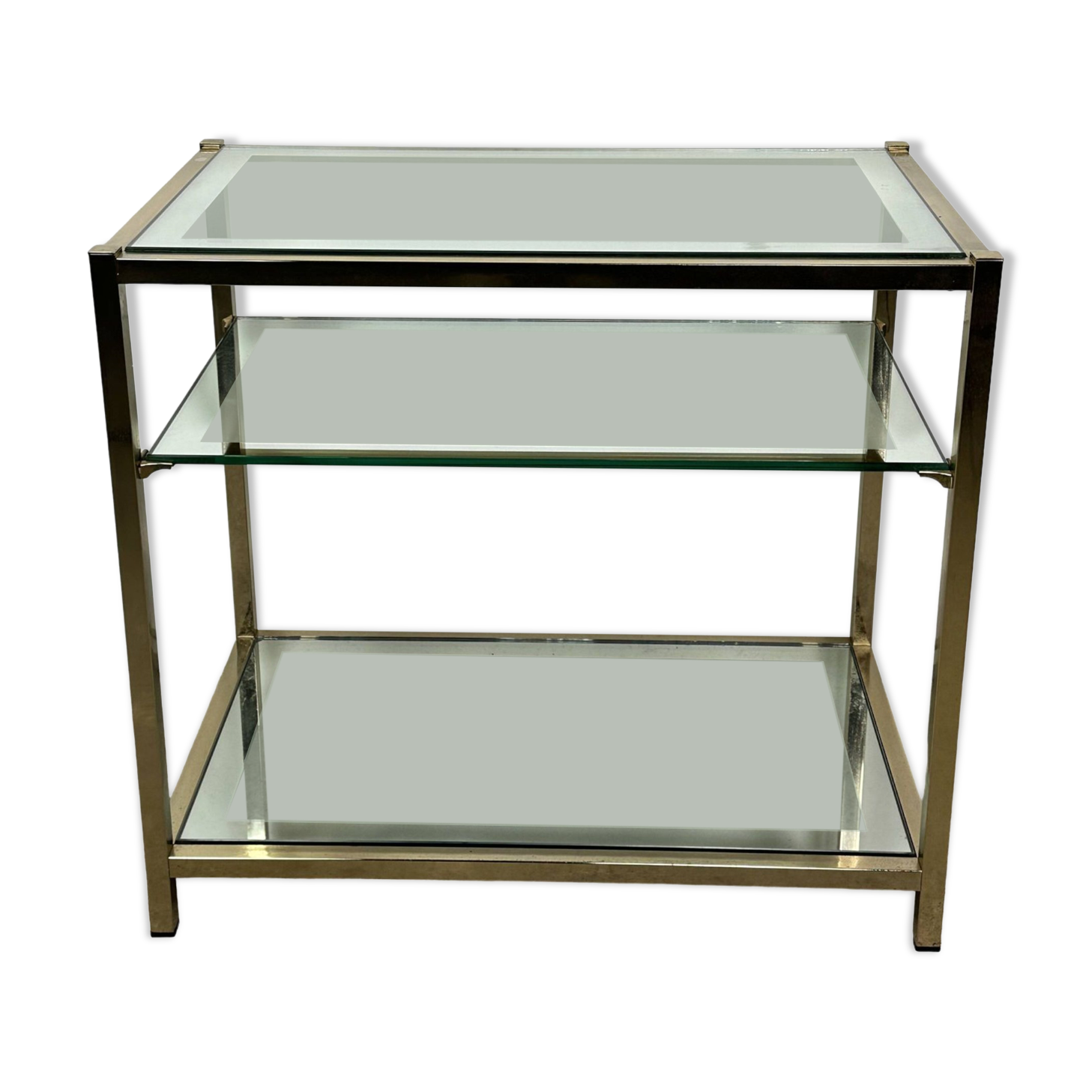 Vintage golden brass side table 1970
