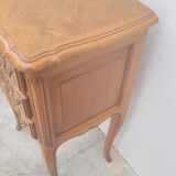 Pair of Louis xv style bedside tables in cherry wood, 3 drawers