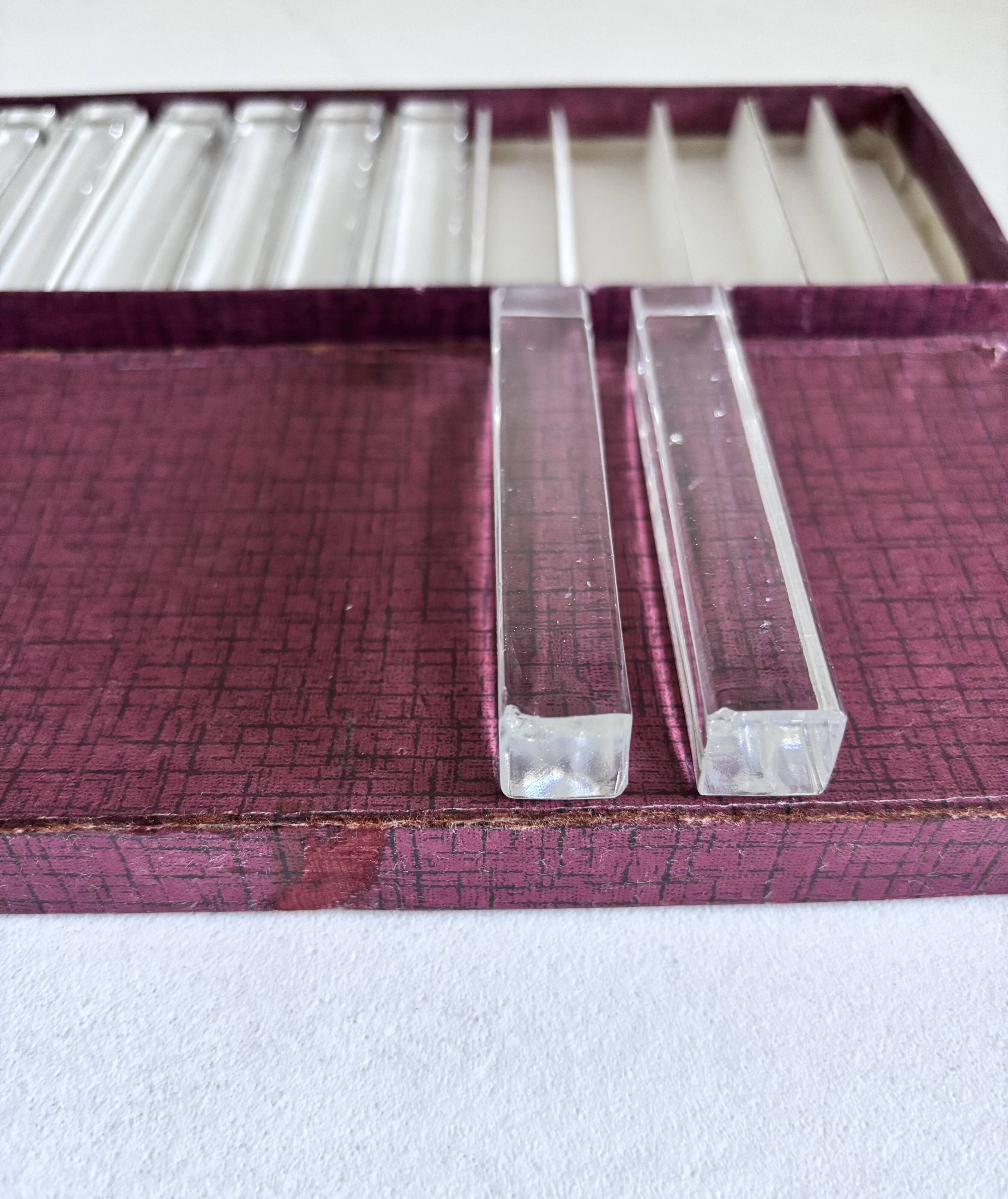 9 crystal knife rests from Hungary