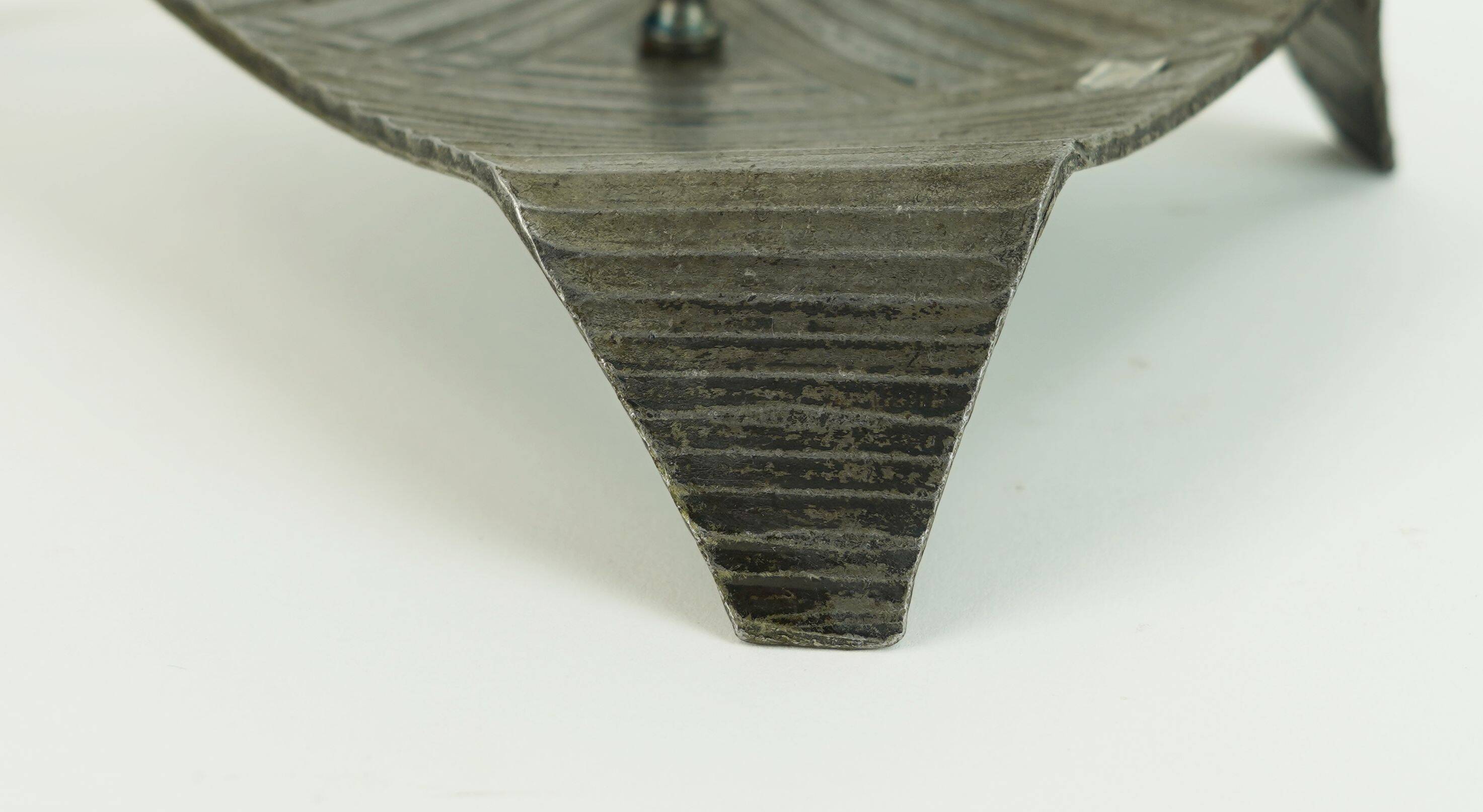 sculptural mid century modern brutalist iron CANDLE HOLDER 1960s 1970s