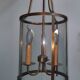 Lanterne cylindrique en laiton et verre