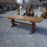 Solid oak monastery table, 243cm L