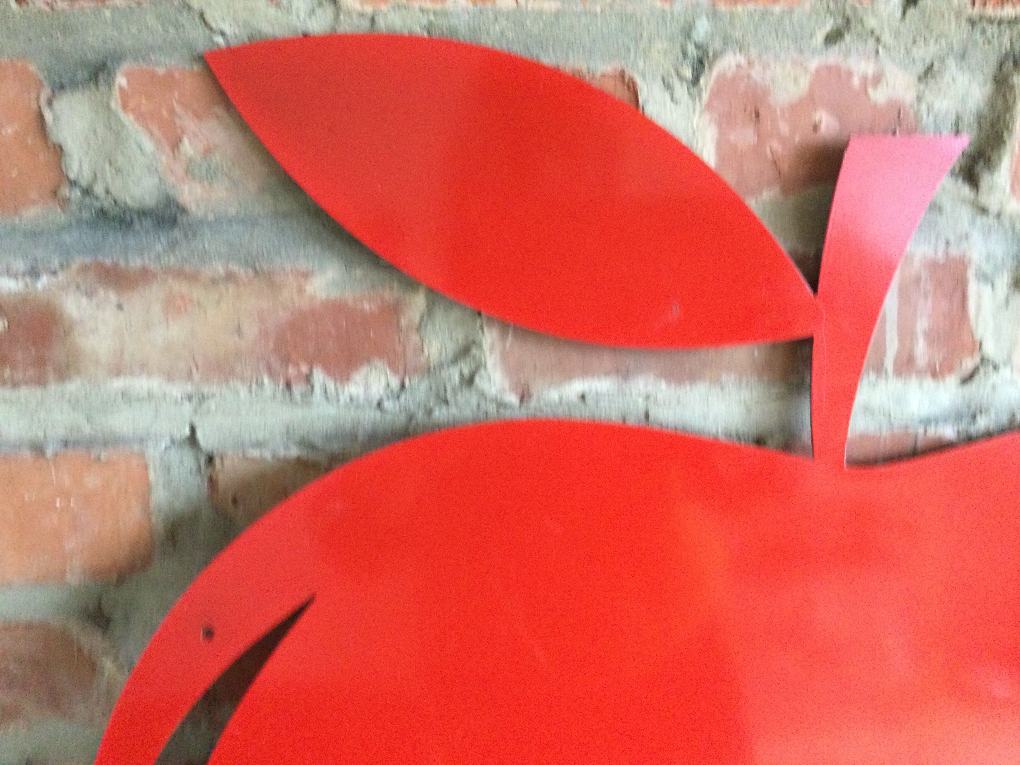 2 green and red apple magnetic panels