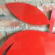 2 green and red apple magnetic panels