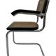 Set of 4 chairs model B64 Cesca with armrests in Black and Chrome