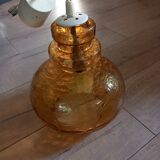Vintage molded glass pendant light