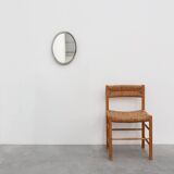 Miroir mural ovale chromé Art Déco, Belgique vers 1920