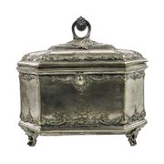 Rococo sugar bowl, silver-plated brass, Norblin, Poland, early 20th century