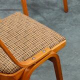 Set of 4 fabric chairs by Ton Bystrice 1960