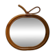 Vintage apple mirror in bamboo rattan from the 70s.