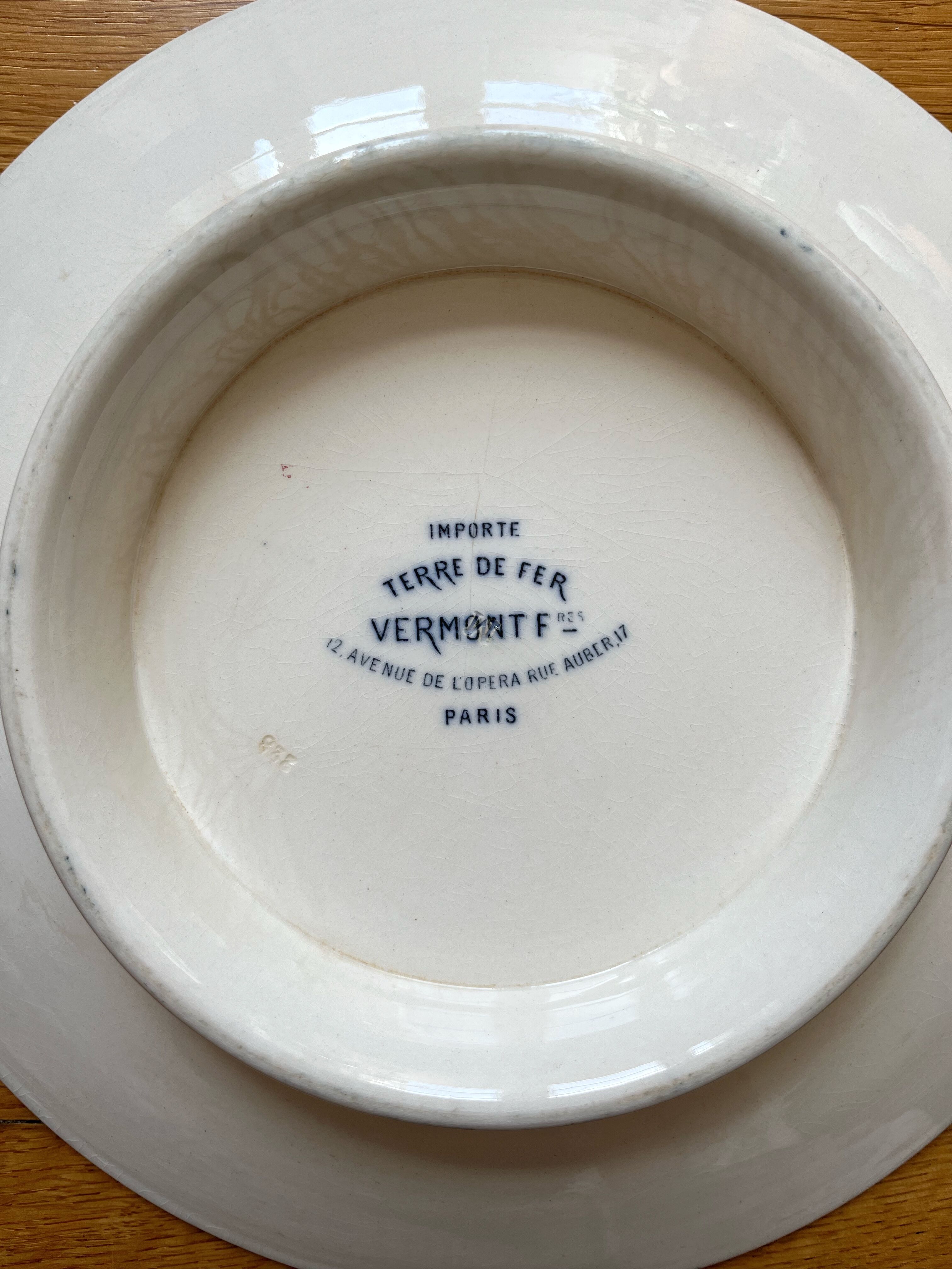 Carmen ironstone footed dish, imported by Vermont Frères Paris