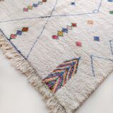 Moroccan Berber carpet azilal ecru with colored diamonds pastels 300x216cm