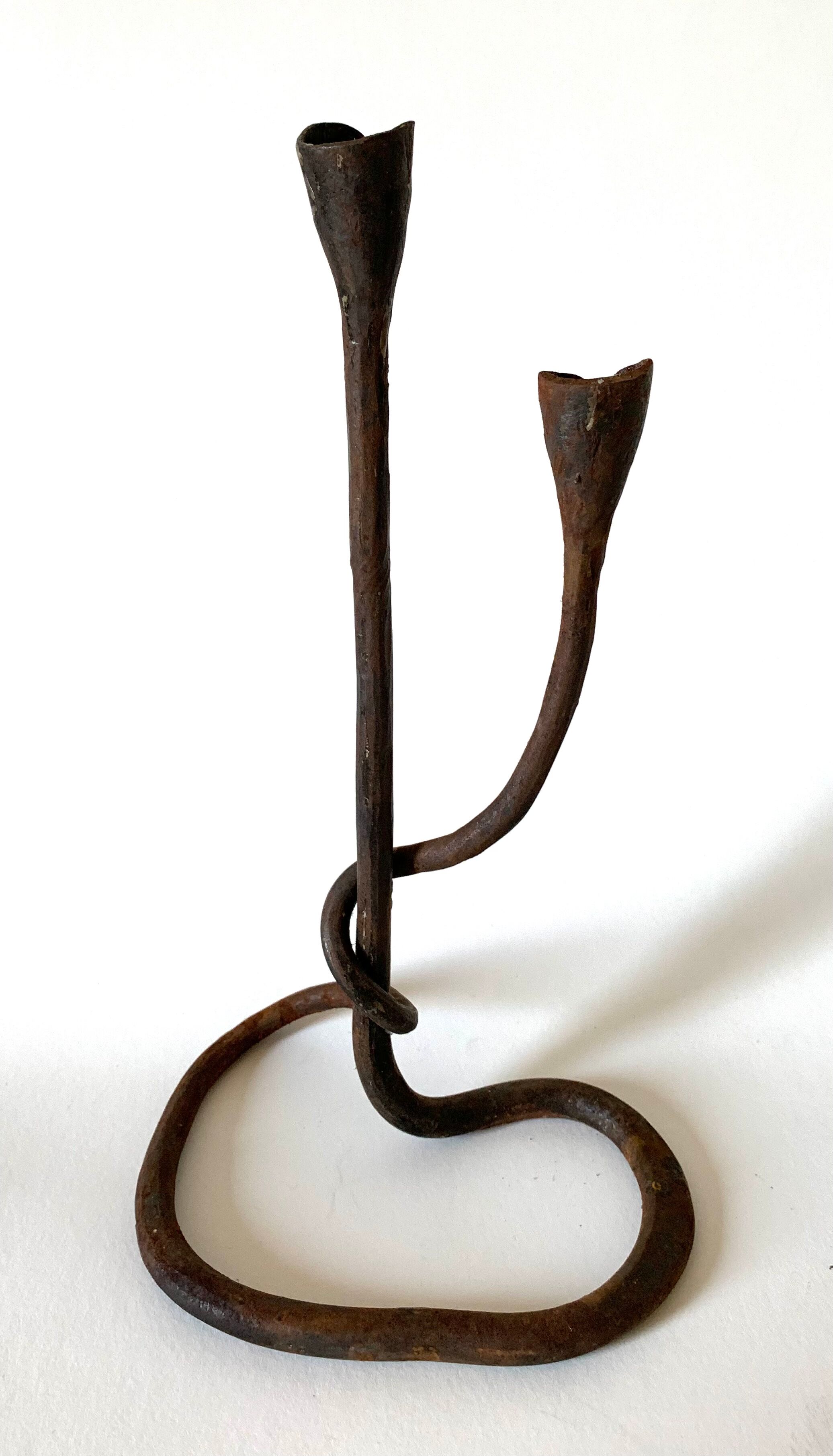 Wrought iron candle holder