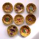 8 old Sarreguemines earthenware slip plates