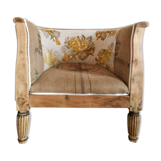 Renovated art deco armchair flowers