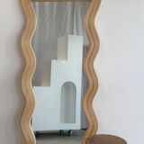 Zigzag rattan foot mirror H:182cm