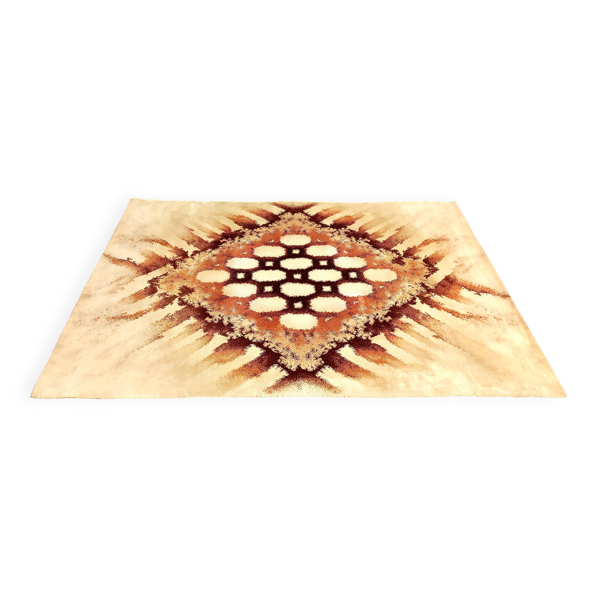 Designer Rug 1970's Pure Wool Velvet, "Amazone" Belgium, 2m x 2.90m, TBE