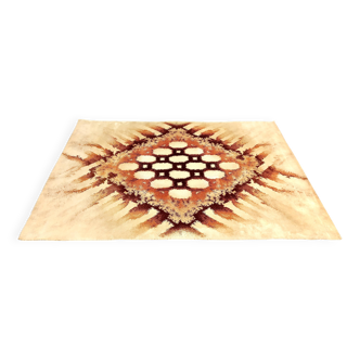 Tapis Design 1970's Pure Laine Velours, "Amazone" Belgique, 2m x 2,90m, TBE