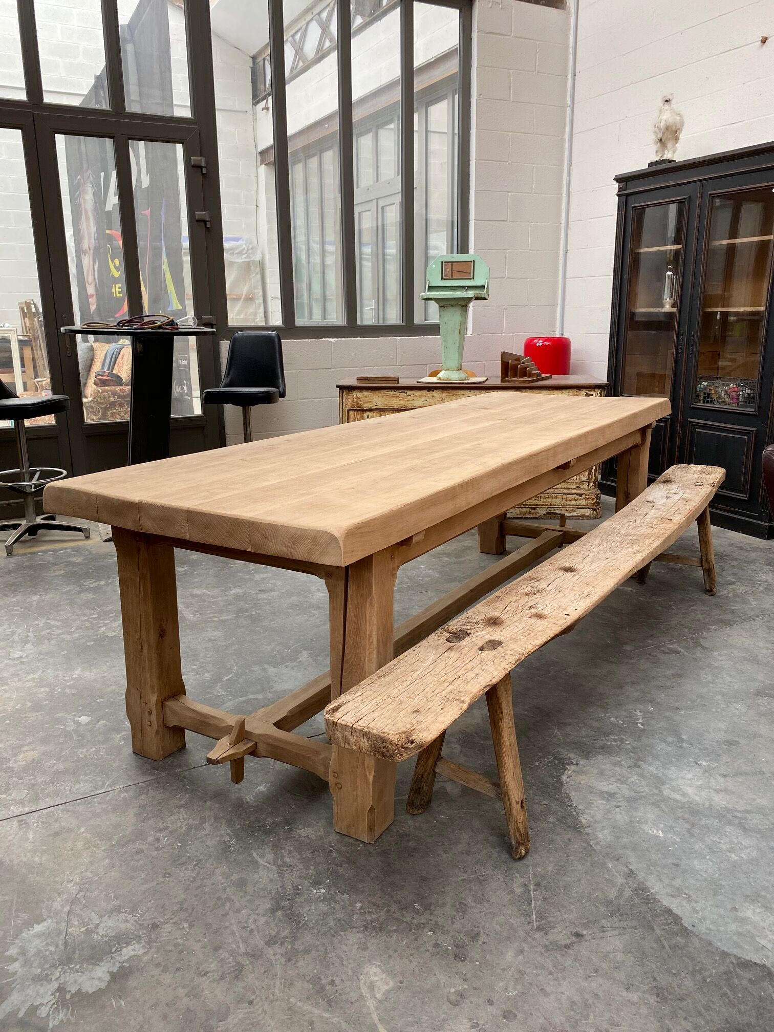 Large oak farm table