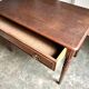 Bureau, table 1 tiroir en bois foncé 90 x 54,5 cm
