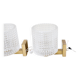 Carl Fagerlund for Orrefors Pair of wall lights in brass and glass Sweden 1960