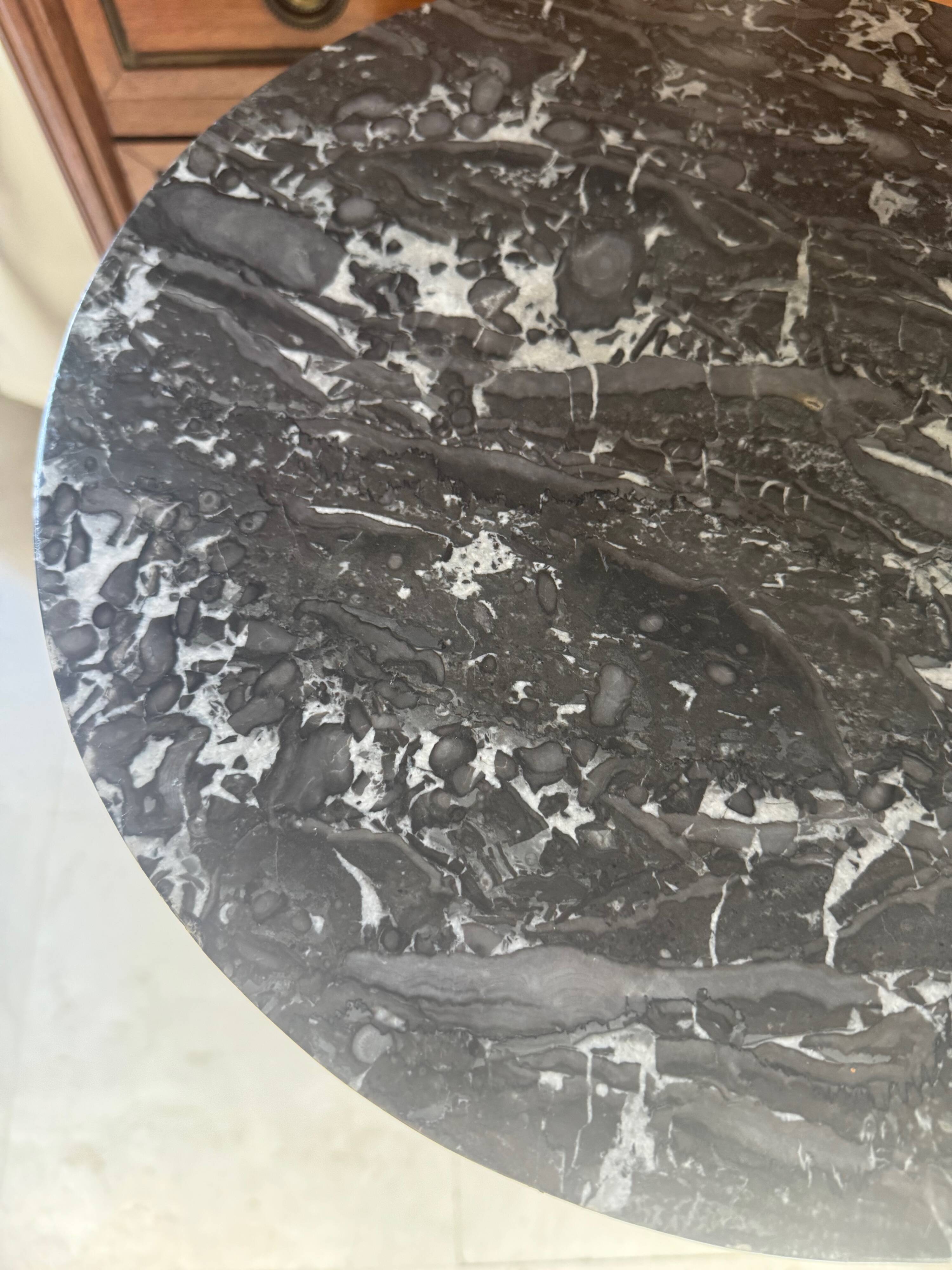 Somno Epoque Empire - Beautiful flamed mahogany - Original grey Sainte-Anne marble