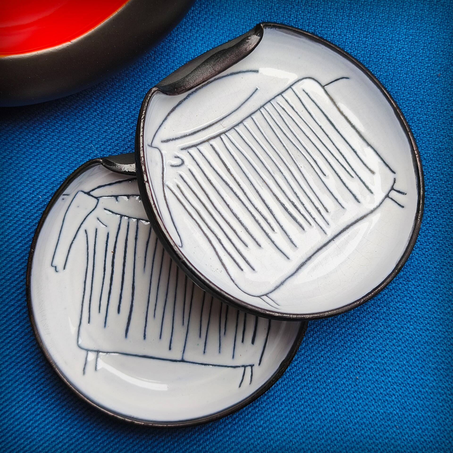 Jacques Innocenti, pair of ceramic cups, Vallauris, 1950s