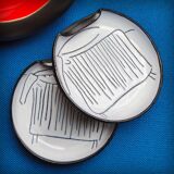 Jacques Innocenti, pair of ceramic cups, Vallauris, 1950s